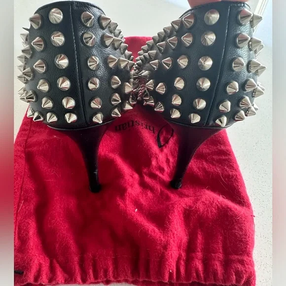 Christian Louboutin Black Spiked Heels - Picture 2 of 9
